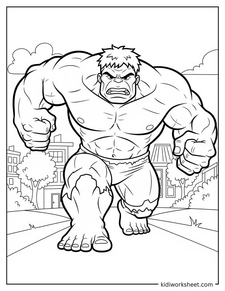 Angry Hulk Charging Street