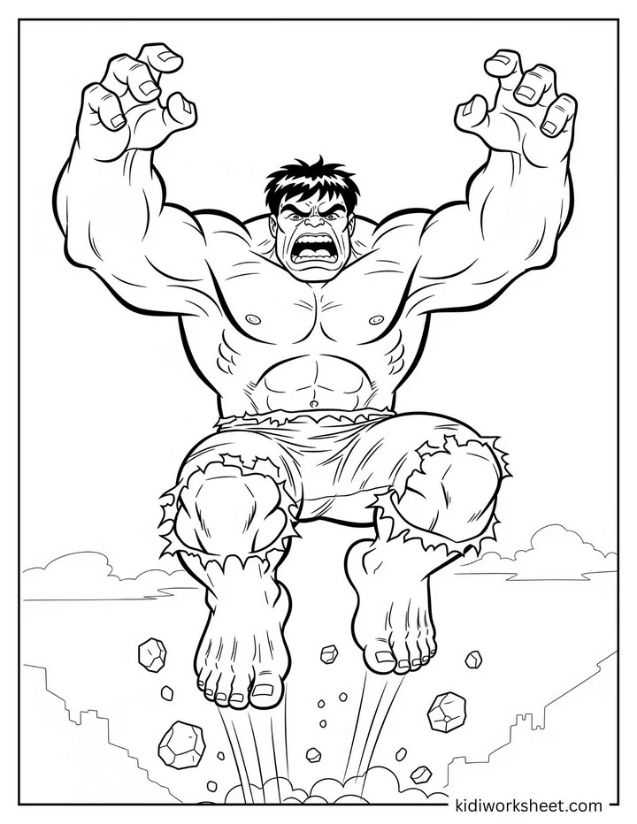 Hulk Destroying Cityscape