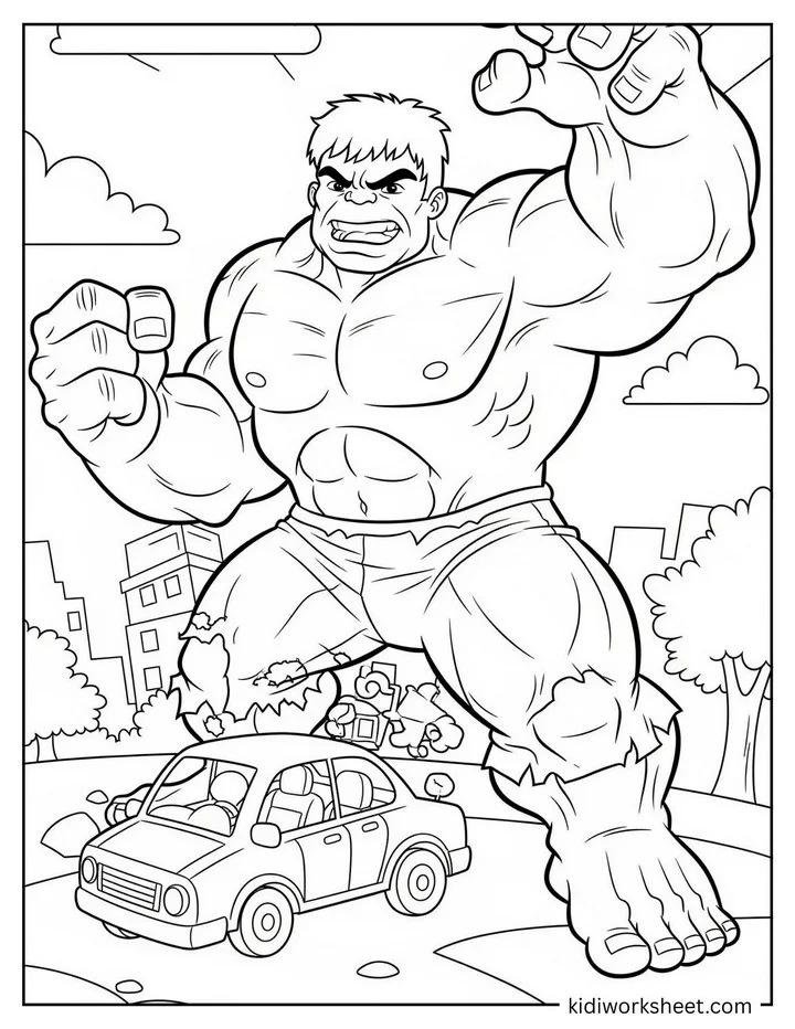 Hulk Strolling Residential Street
