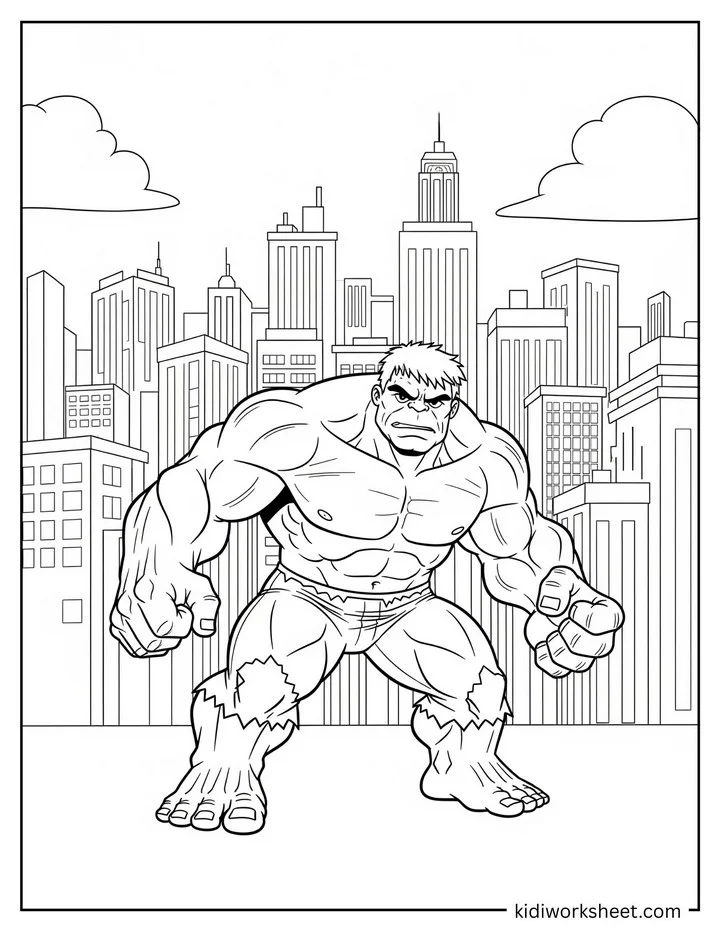 Hulk Charging Urban Area
