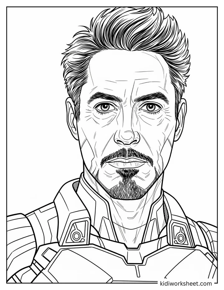 Tony Stark Portrait Coloring