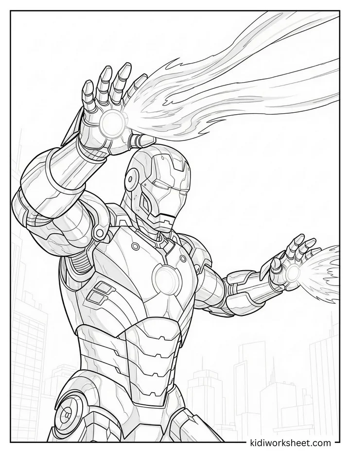 Iron Man Firing Repulsors