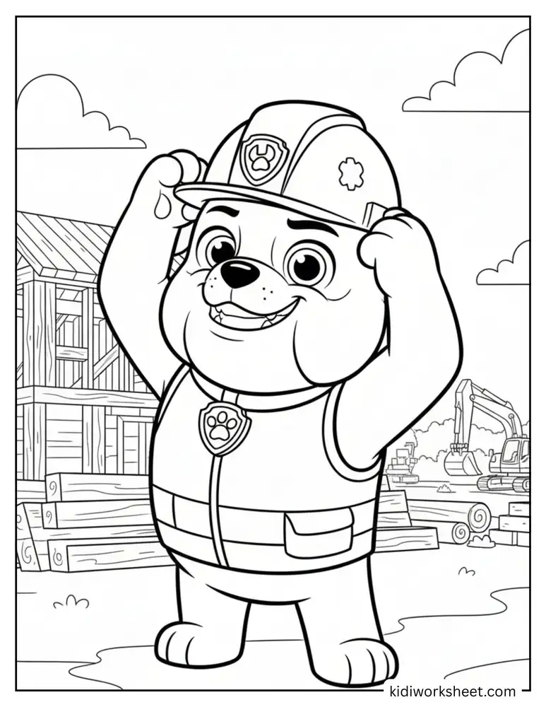 Rubble adjusting his helmet