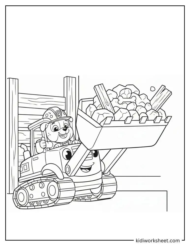 Rubble with full bulldozer scoop